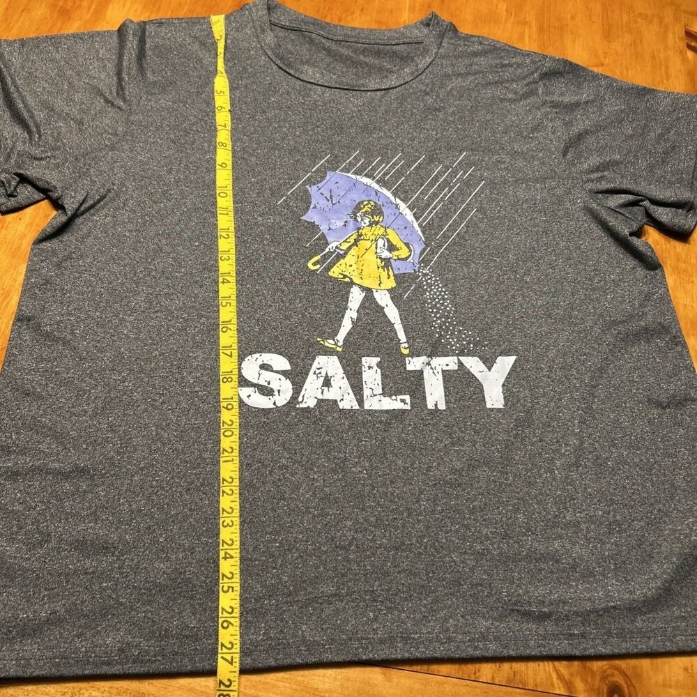 Salty Morton Salt Girl Parody Graphic Tee Gray Short Sleeve Shirt Sassy Witty - Picture 4 of 8